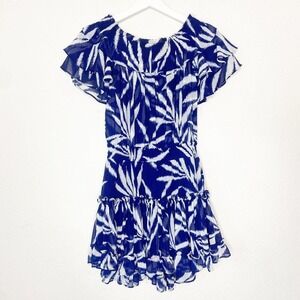 MISA Los Angeles Off the Shoulder Ruffle Flutter Sleeve Elastic Waist Dress XS